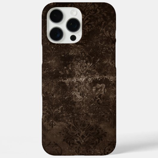 Velvety Bronze Damask | Bruine barokgrunge Case-Mate iPhone Case (Achterkant)