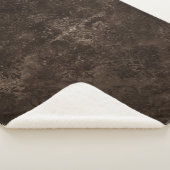 Velvety Bronze Damask | Bruine barokgrunge Sherpa Deken (3/4)