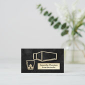 Velvety Gold Glitter Bartender Event Visitekaartje (Staand voorkant)