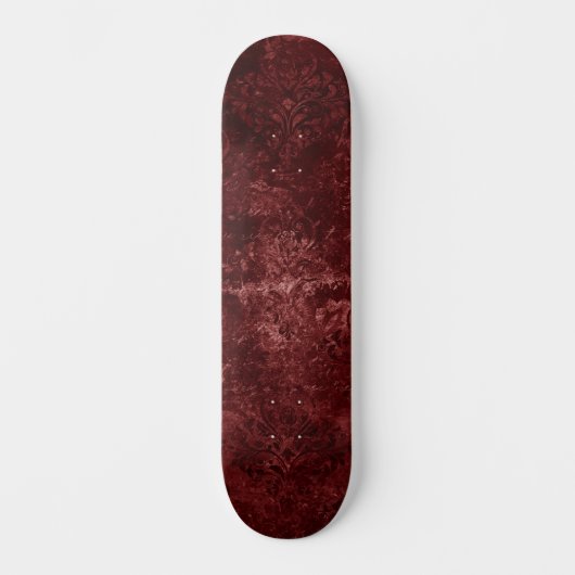 Velvety Henna Damask | Crimson Red Grunge Baroque Skateboard (Voorkant)