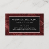 Velvety Henna Damask | Crimson Red Grunge Baroque Visitekaartje (Achterkant)