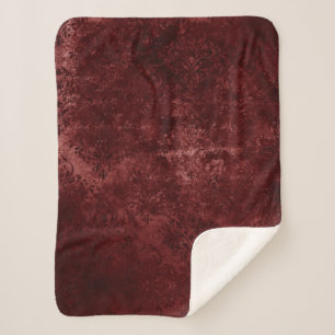 Velvety Henna Damask Rode noodlijdende grunge Sherpa Deken
