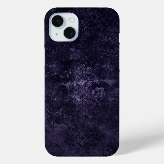 Velvety Midnight Damask | Indigo Paarse Grunge Case-Mate iPhone Case (Achterkant)