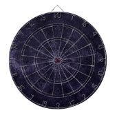 Velvety Midnight Damask | Indigo Paarse Grunge Dartbord (Voorkant)