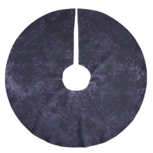 Velvety Midnight Damask   Indigo Paarse Grunge Kerstboom Rok