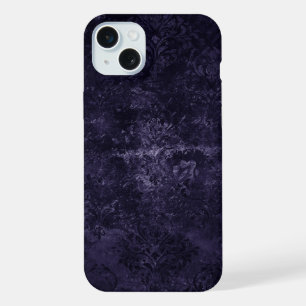 Velvety Midnight Damask   Indigo Purple Grunge