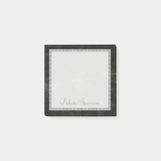 Velvety Onyx Damask | Black Vampy Grunge Aangepast Post-it® Notes (Voorkant)