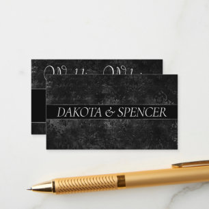 Velvety Onyx Damask Website van Black Grunge Bar Informatiekaartje