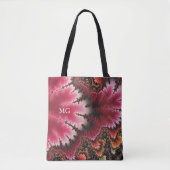 Velvety Rosy Floral look Fractal Abstract monogram Draagtas (Voorkant)