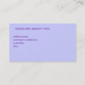 "Venant à la maison" carte de visite (Dos)