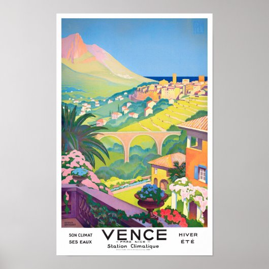 Vence France vintage Poster (Voorkant)