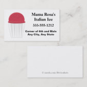 Vendeur italien de glace ou Carte de visite de mag (Devant / Derrière)