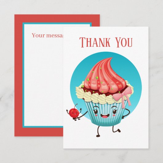 Vendeurs de cupcake mignons ou Merci boulanger (Devant / Derrière)