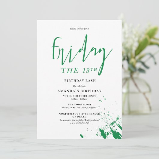 Vendredi 13 Anniversaire Invitation (Debout devant)