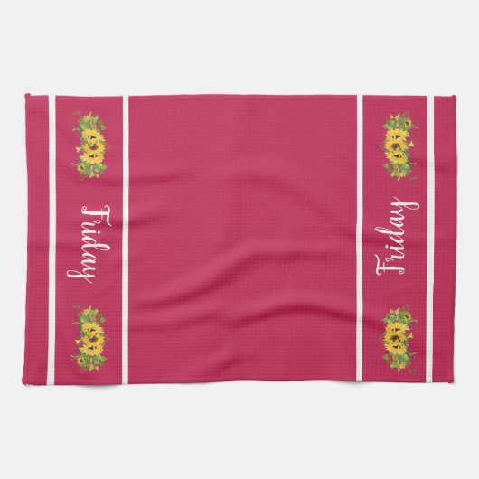 Vendredi Jour de la semaine Sunflower Serviette de (Horizontal)