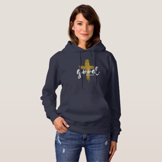 Vendredi saint | Sweat à capuche pour femmes chrét (Devant entier)