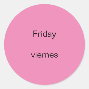 Vendredi viernes Stickers Anglais à Espagnol