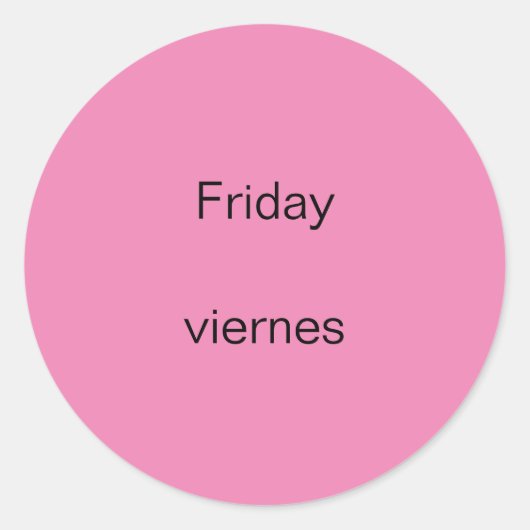 Vendredi viernes Stickers Anglais à Espagnol (Devant)