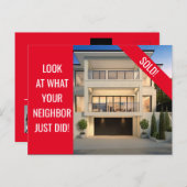 Vendu - Carte postale amusante - Rouge (Devant / Derrière)