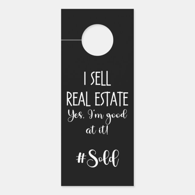 Vendu Immobilier Signal, affichette de porte (Devant)