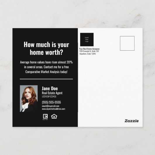 Vendu - Noir Moderne - Carte postale (Dos)