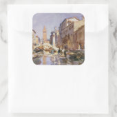 Venetiaans kanaal vierkante sticker (Tas)