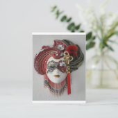 Venetiaans keramisch masker briefkaart (Staand voorkant)