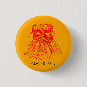 Venetiaans masker ronde button 3,2 cm