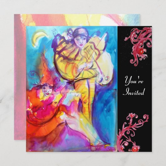 VENETIAANS MASKERBAL / MUZIKAAL NOCTURNE KAART (Voorkant / Achterkant)