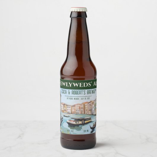 Venetiaanse bruiloft bier etiket (Voorkant)