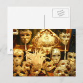 Venetiaanse carnavalmaskers briefkaart (Voorkant / Achterkant)