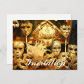 Venetiaanse carnavalmaskers kaart (Voorkant / Achterkant)