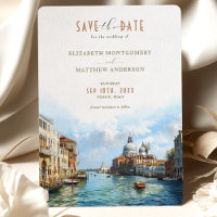 Venetiaanse Elegantie Waterfront Save-the-Date