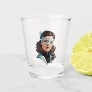 Venetiaanse gemaskerde dame shot glas