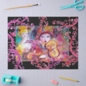 VENETIAANSE GEMASKERDE GEZICHTEN, HARLEKIJN EN COL TISSUEPAPIER (Craft)