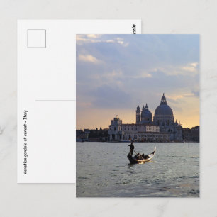Venetiaanse gondel bij zonsondergang - Italië Briefkaart