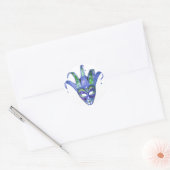 Venetiaanse Jester Carnaval Mask Ronde Sticker (Envelop)