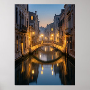 Venetiaanse Kanaalbrug in de schemering Poster