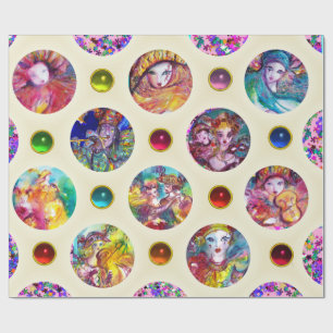 VENETIAANSE MARDI GRAS MASKERS MASKERADE GEZICHTEN CADEAUPAPIER