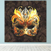 Venetiaanse maskerade gouden masker canvas afdruk (Insitu (Houten vloer))