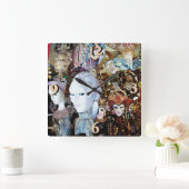 Venetiaanse maskers 2 vierkante klok (Huis)