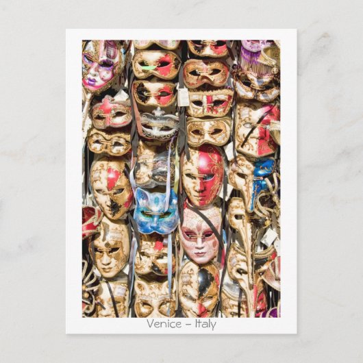 Venetiaanse maskers briefkaart (Voorkant)
