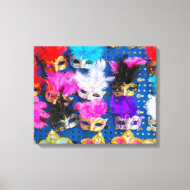 Venetiaanse maskers canvas afdruk