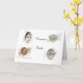 Venetiaanse maskers Notecards door Mary Dunham Wal Kaart (Gele Bloem)