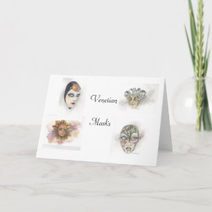 Venetiaanse maskers Notecards door Mary Dunham Wal Kaart