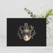 Venetiaanse maskeruitnodiging kaart (Staand voorkant)