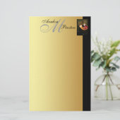 Venetiaanse Masquerade Monogram Huwelijk Briefpapi Briefpapier (Staand voorkant)
