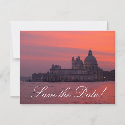 Venetiaanse Sunset Save-the-Date Kaarten (Voorkant)