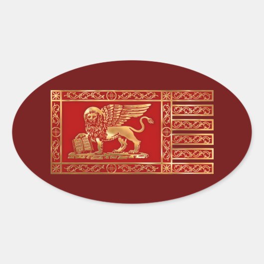 Venetiaanse vlag ovale sticker (Voorkant)