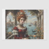 Venetiaanse vrouw in weelderige renaissance jurk tissuepapier (Voorkant)